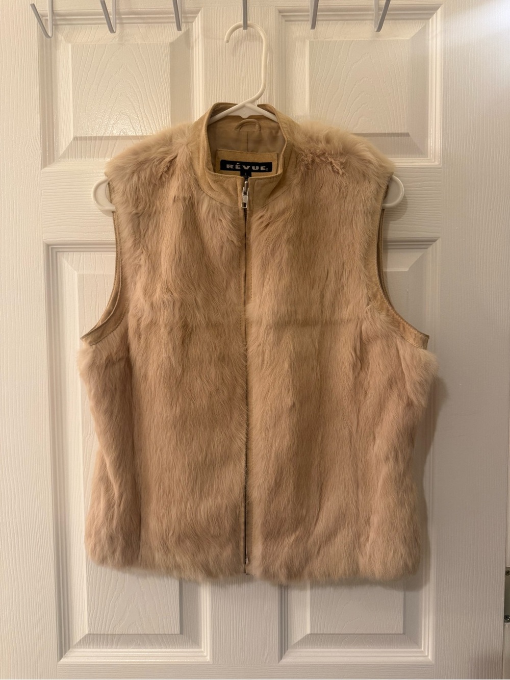 ReVUE Women's Faux Fur Vest in Light Beige